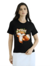 Womens Black Tshirt-Fox
