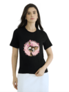 Womens Black Tshirts-Cat