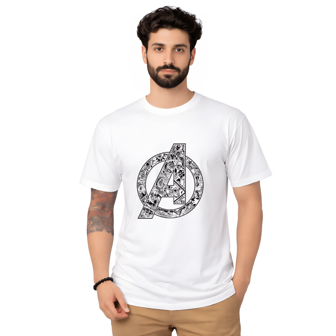 White Spiked Tribal Emblem T-Shirt