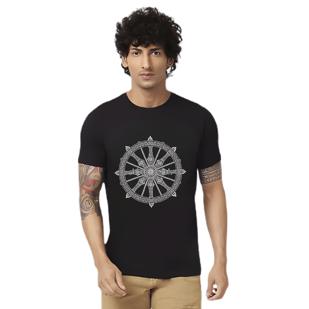 Haifa Imperial Men’s Black T-Shirt - Gray Wheel