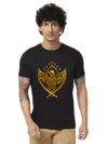Haifa Imperial Men’s Black T-Shirt - Gold Heart Flame