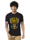 Haifa Imperial Men’s Black T-Shirt - Gold Samurai Mask