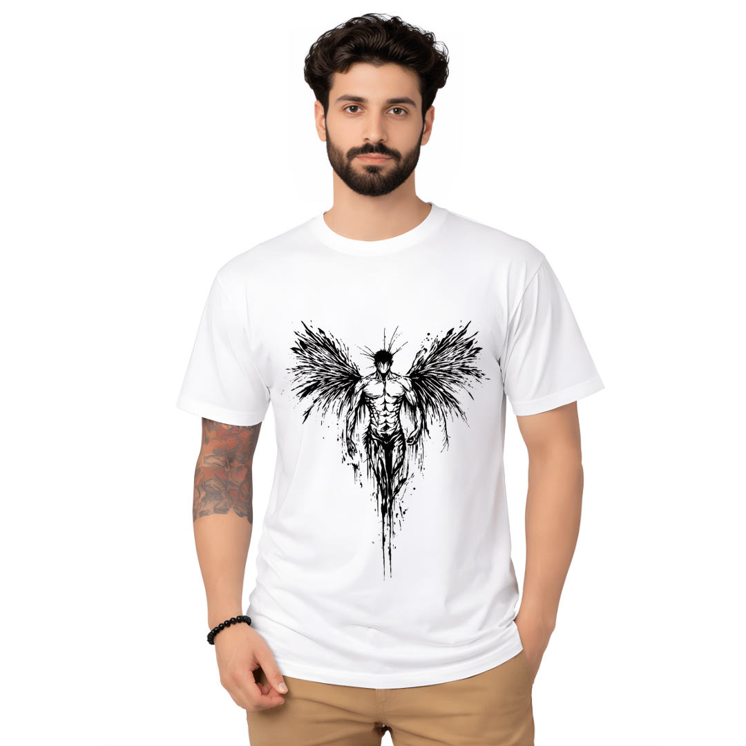 White Winged Crest Graphic T-Shirt