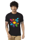 Haifa Imperial Men’s Black T-Shirt - Color Splash Burst