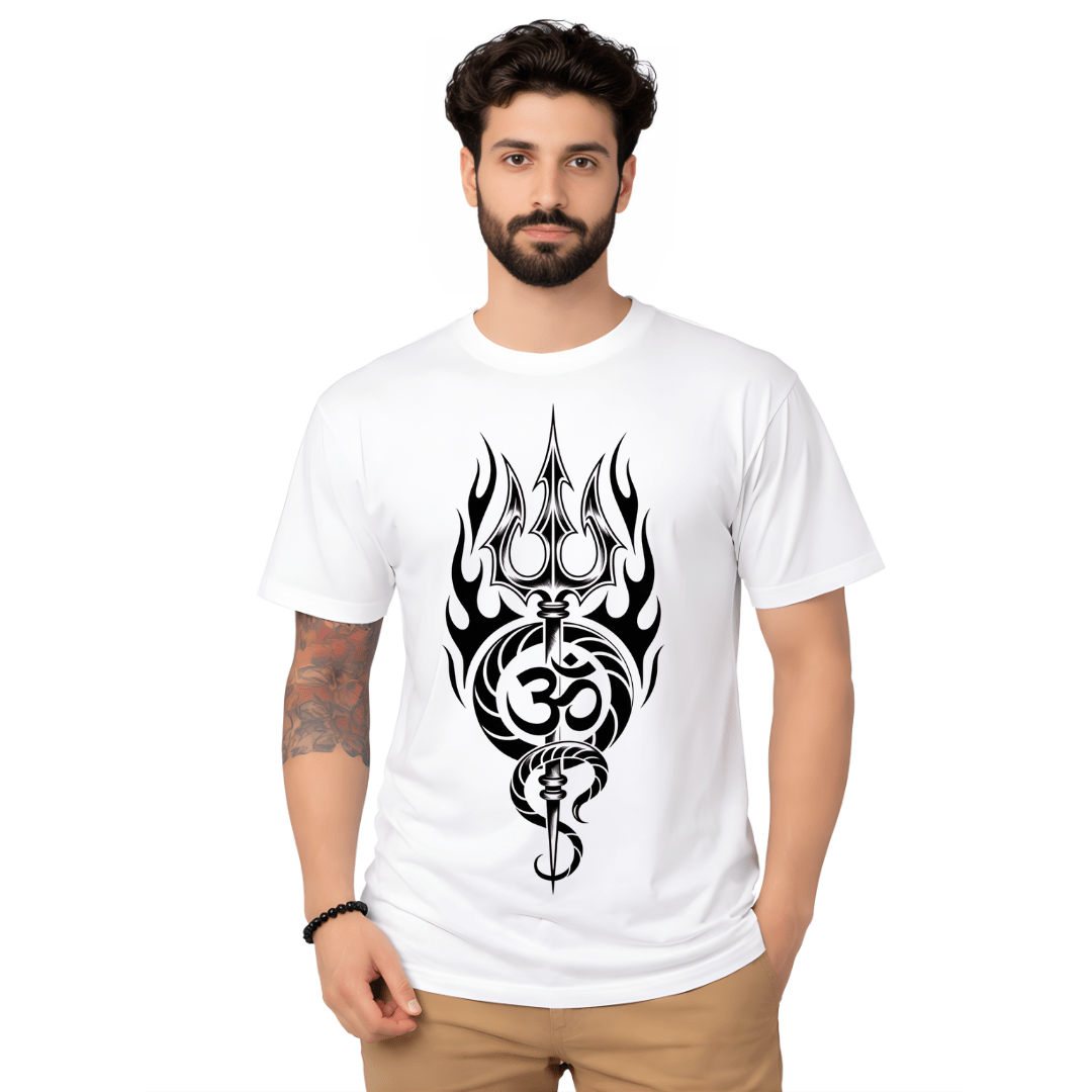 White Neon Superhero Art T-Shirt