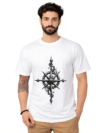 White Hero Shield Drip Print T-Shirt