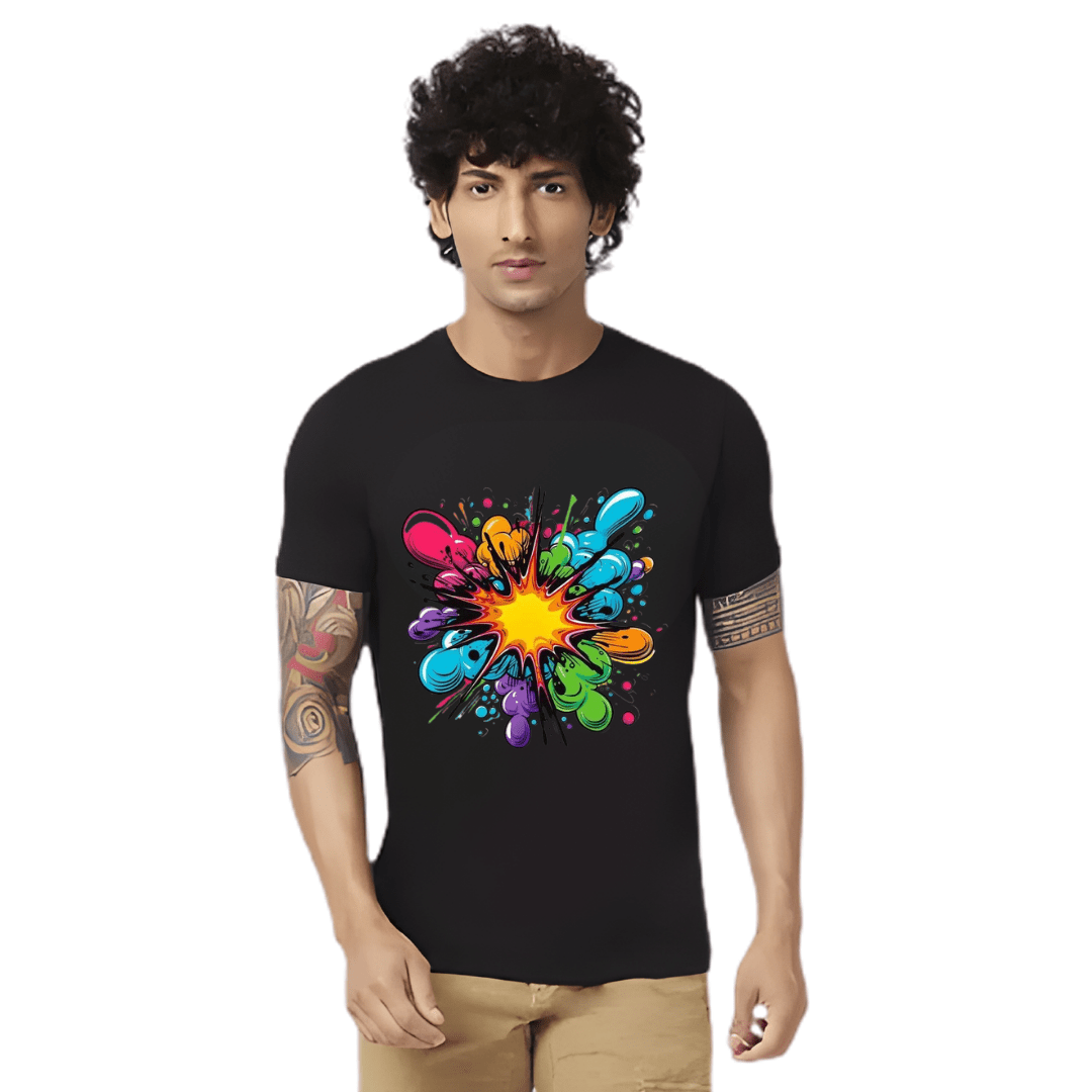 Haifa Imperial Men’s Black T-Shirt - Paint Splash