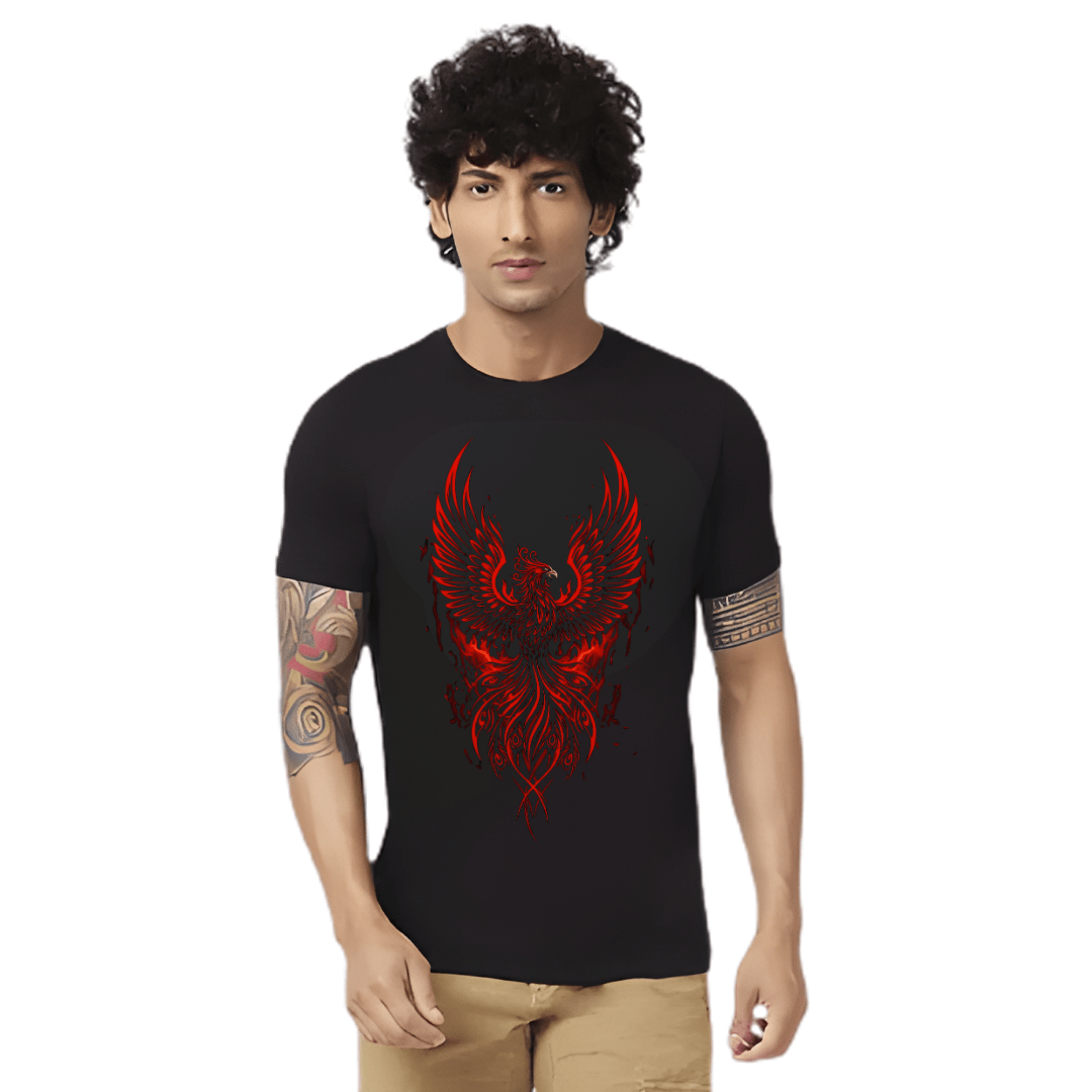 Haifa Imperial Men’s Black T-Shirt - Phoenix Red Crest