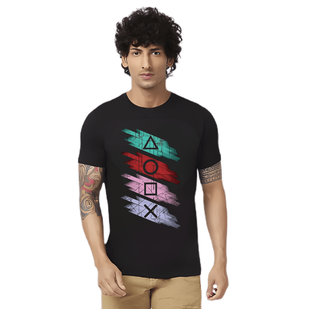 Haifa Imperial Men’s Black T-Shirt - Glitch Eyes