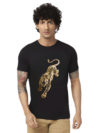 Haifa Imperial Men’s Black T-Shirt - Gold Leopard Jump