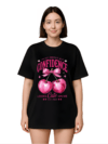 Womens Oversize Cherry Black T-Shirt